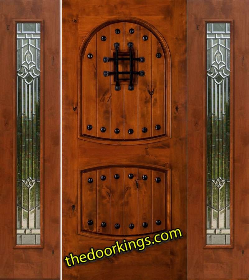 10 panel wood door with one sidelite